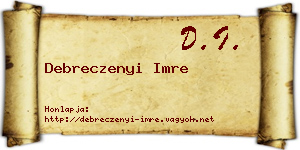 Debreczenyi Imre névjegykártya